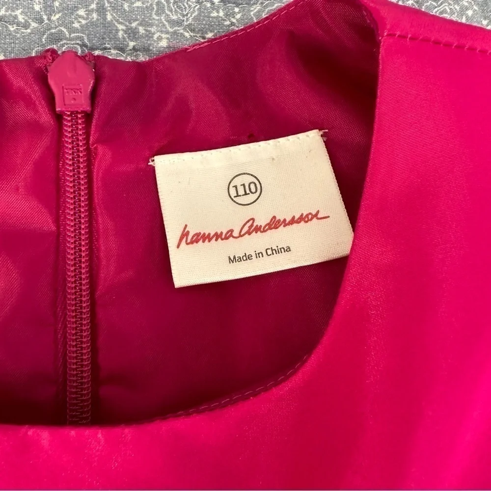 Hanna Andersson Dress Hot Pink Fairy Princess Tulle Lined Circle Skirt Size 5